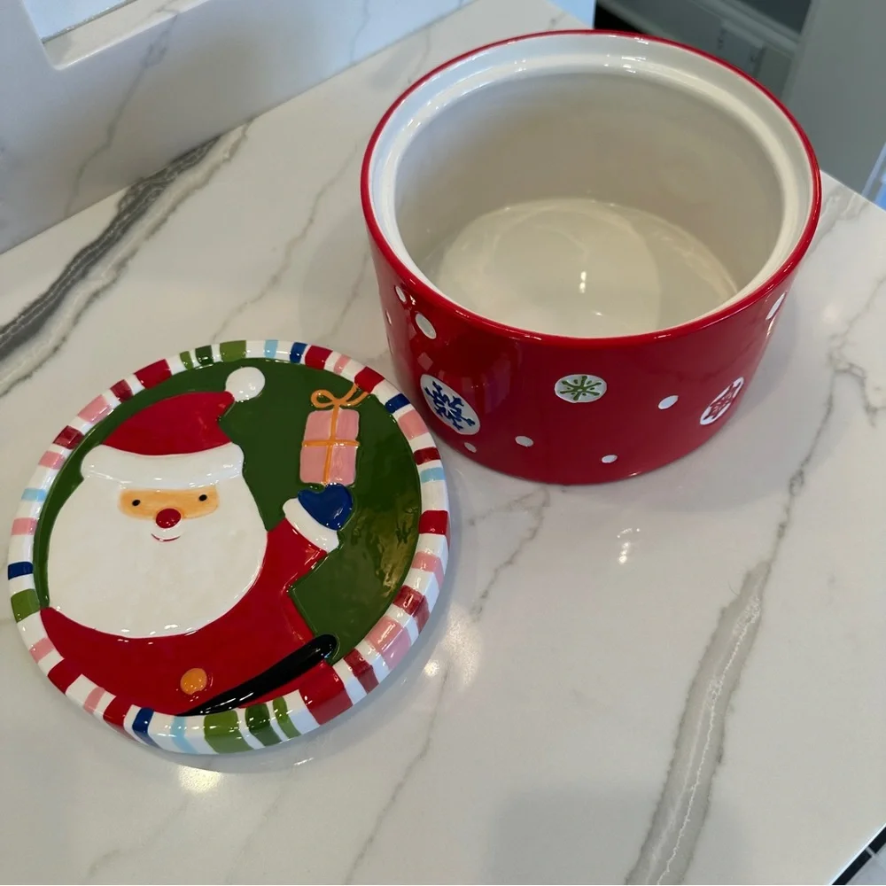 Target Home 2006 Ceramic Santa Claus Holiday Cookie Jar - Red and Green